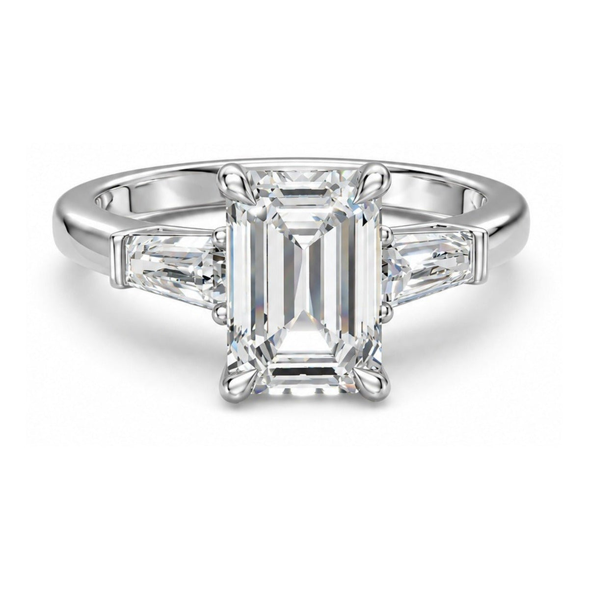 3Diamonds tappered emerald 1,40 ct. - BREEDIA