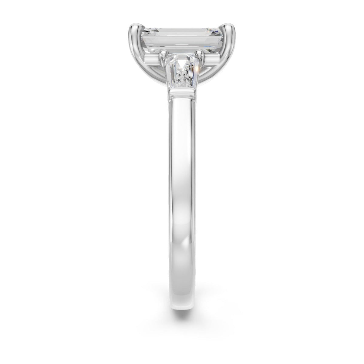3Diamonds tappered emerald 1,40 ct. - BREEDIA