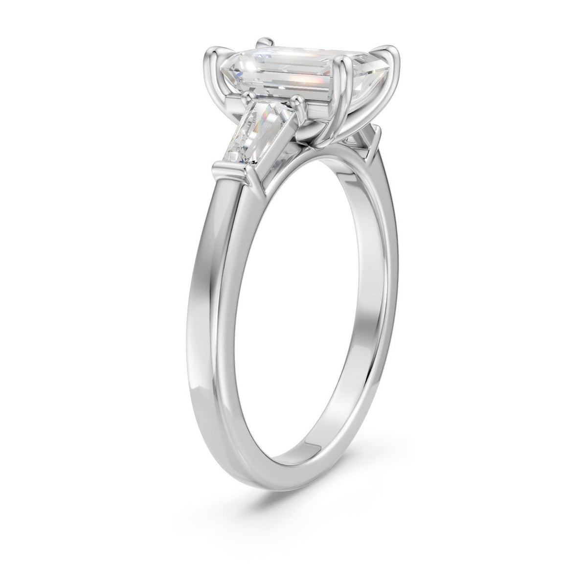 3Diamonds tappered emerald 1,40 ct. - BREEDIA