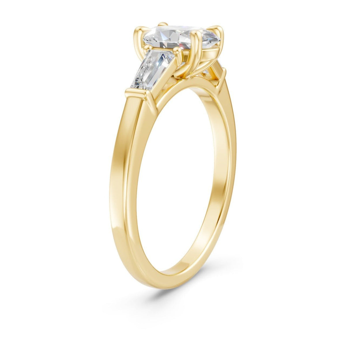 3Diamonds tappered oval 1,40 ct. - BREEDIA