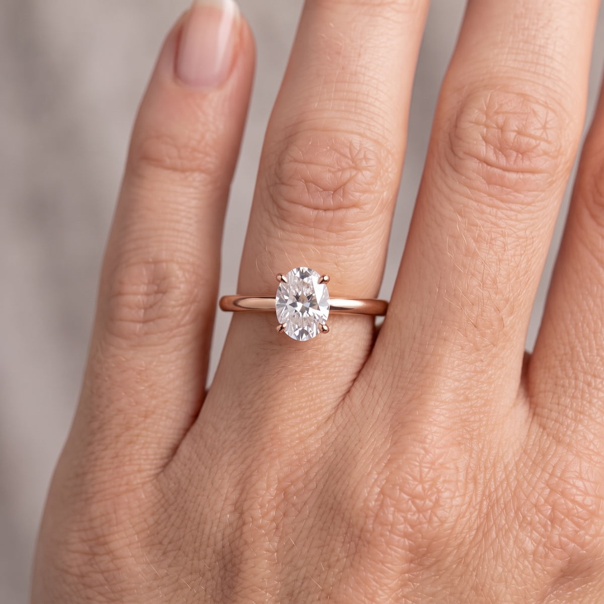 Klassik Oval 1,00 ct. mit Labordiamant