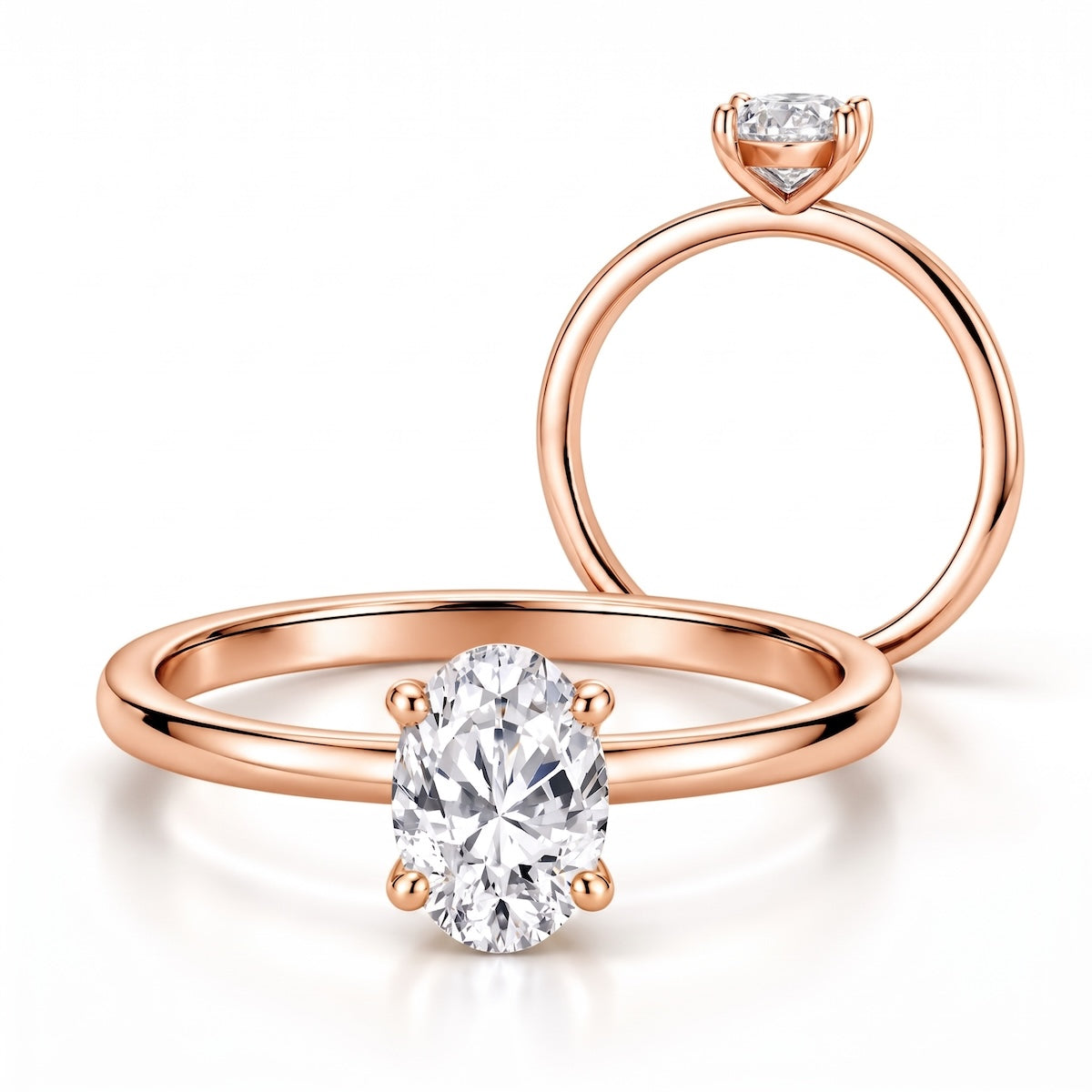 Klassik Oval 1,00 ct. mit Labordiamant