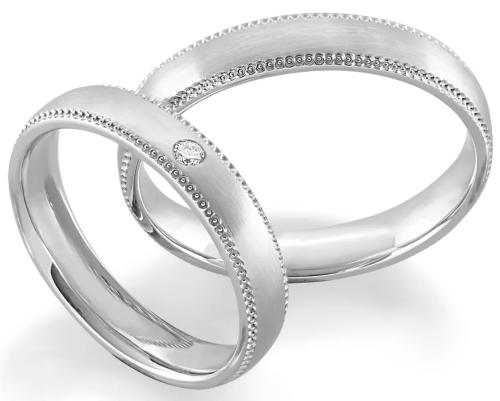 Millgriff Verlobungsringe aus 925 Silber mit Diamant