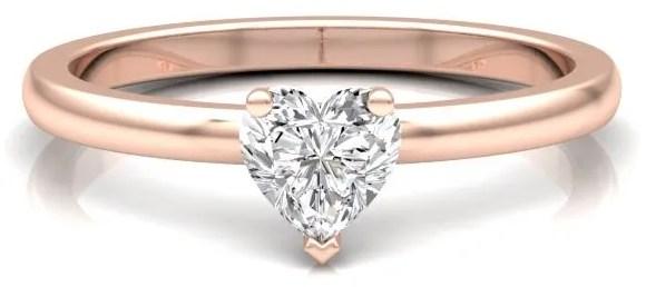Klassik Heart 0,50 ct. Solitärring aus 750 Roségold mit Diamant (0,5 ct.)